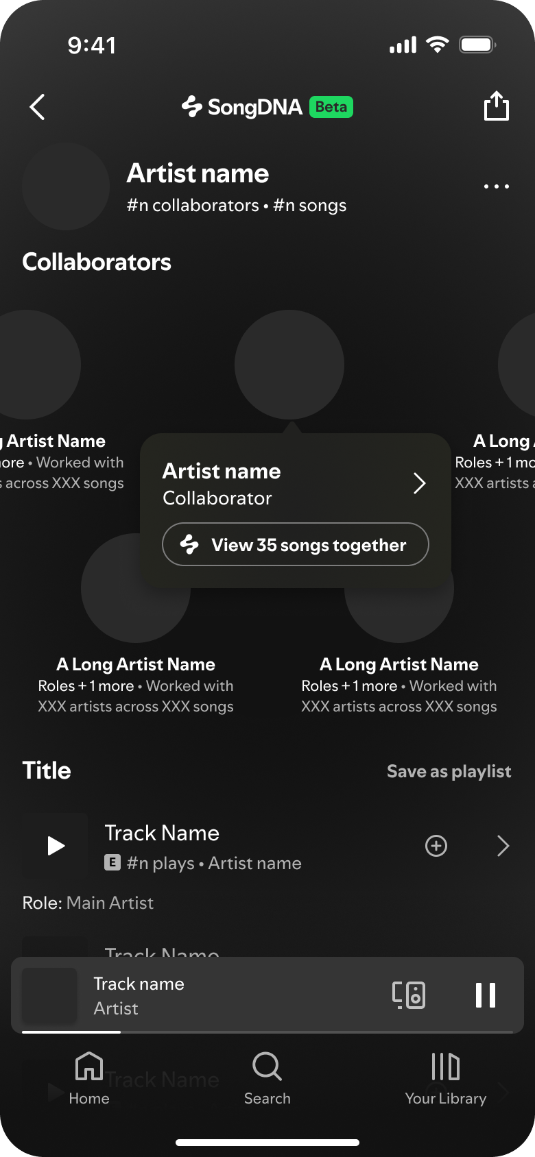 Artist View Focus State